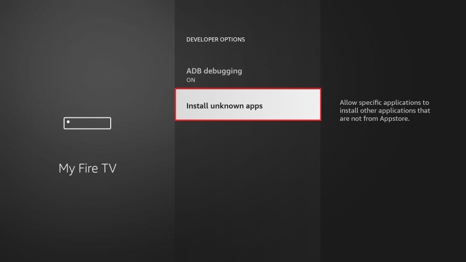Firestick'e bilinmeyen uygulamaları yükleyin