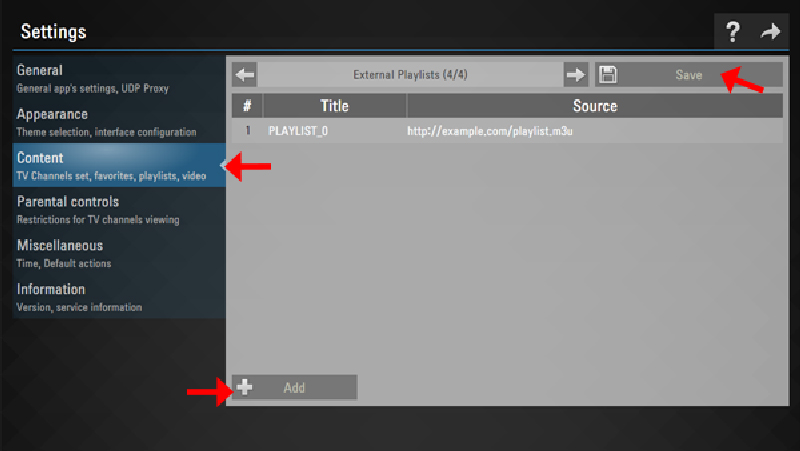çalma listesini ss iptv'ye yükle