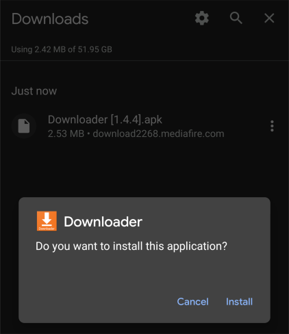 Android telefona indirme uygulamasını yükleyin